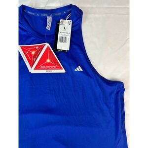 Adidas Deltapeak Training Tank Top Women's L‎ Blue Sleeveless Racerback Athletic
